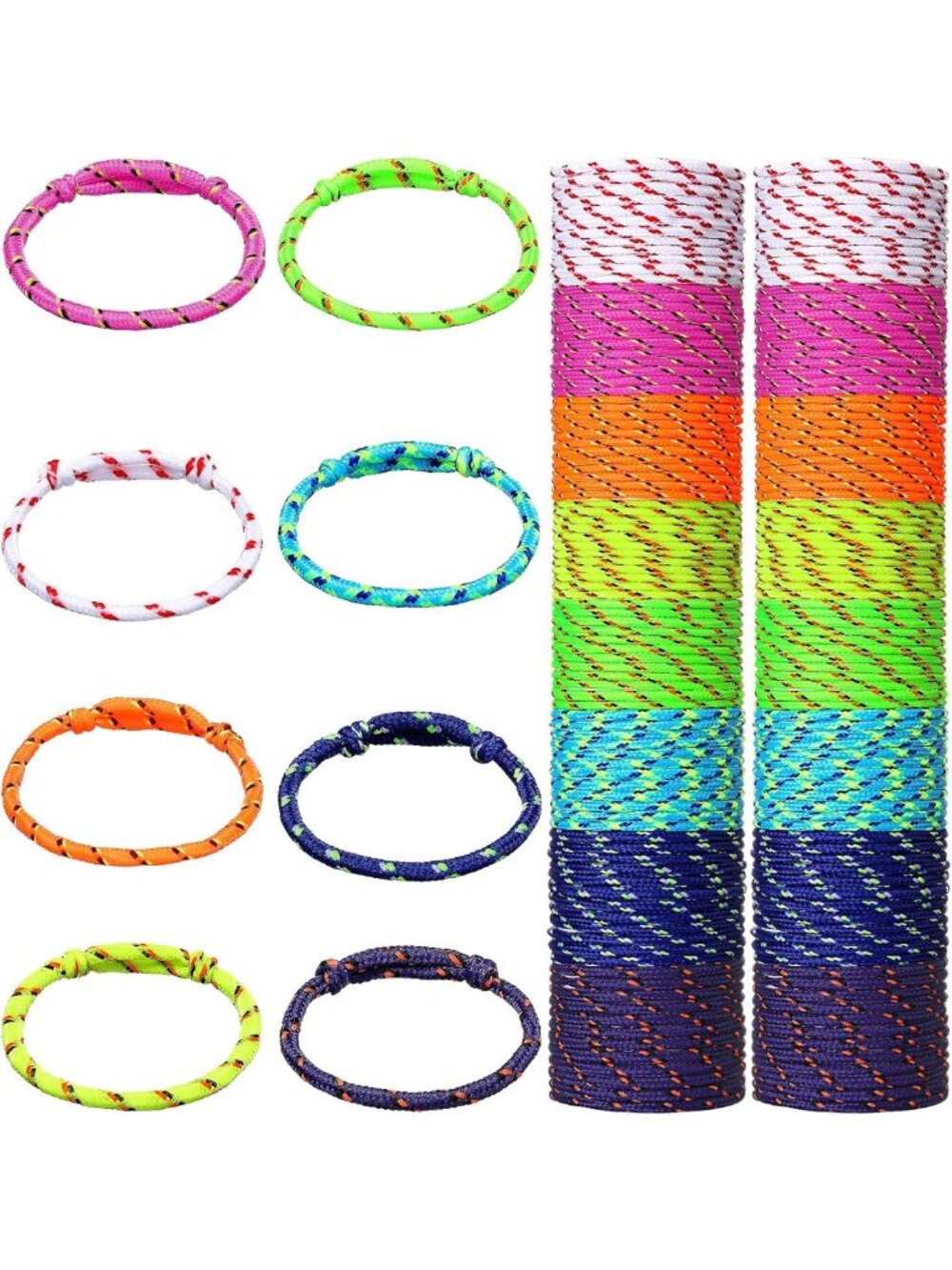 168 Pcs Adjustable Friendship Bracelets Set - Neon Woven Rope, Colorful Gift